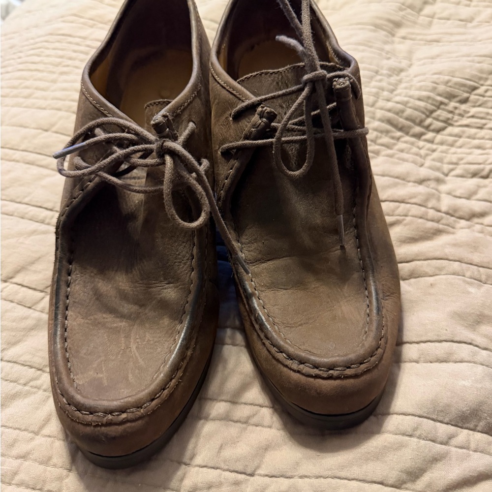 Ralph Lauren Brown Leather Casual Wedge Shoes